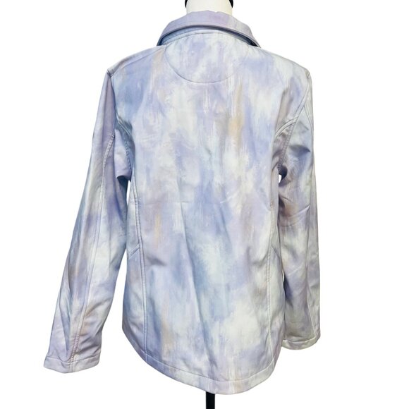 Giordano Fleece Pastel Tie-Dye Full Zip Jacket Water Resistance Relax Fit Large - Picture 5 of 9